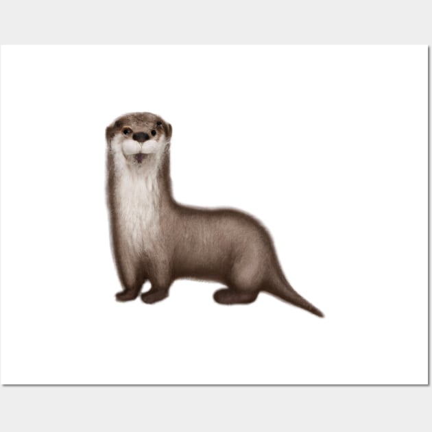 Cute Otter Drawing Wall Art by Play Zoo